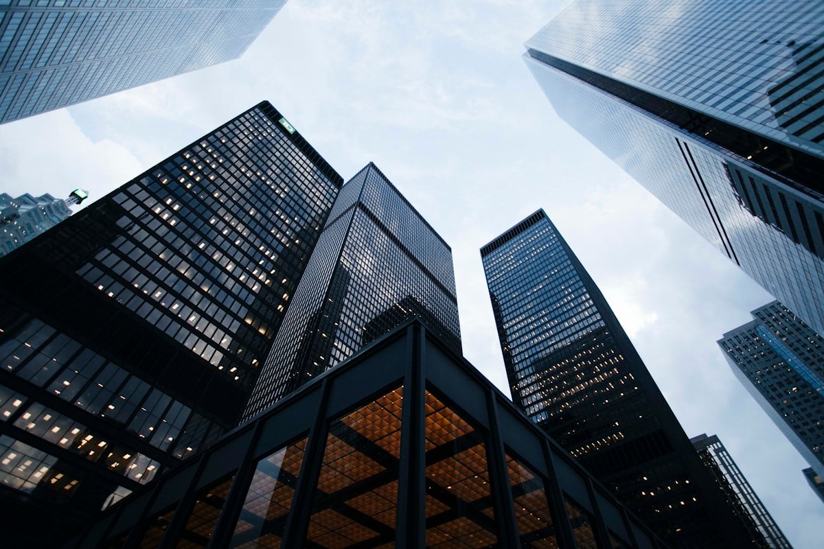 Metropolitan commercial and residential skyline representing local real estate search visibility